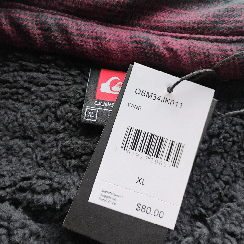 QUIKSILVER NEW Gideon Cold Days Sherpa Lined Flannel Shirt Jacket - Picture 11 of 12